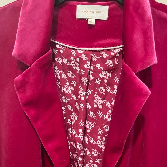 Skies Are Blue Fuchsia Velvet Duster - Picture 6 of 6